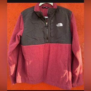 The North Face Burgundy and Black Fleece Jacket